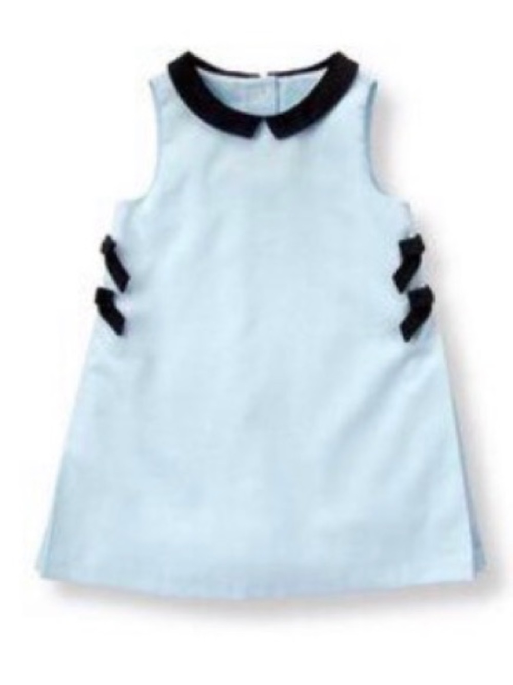 Janie and Jack Light Blue Velvet Collar Bow Shift Dress 12-18 Months 200307409